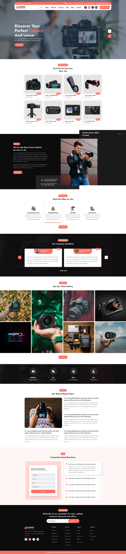 Camera Rental WordPress Theme