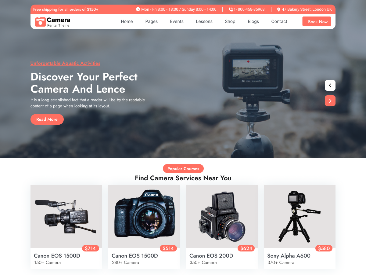 Free Camera WordPress Theme