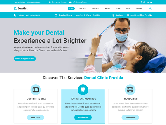 Free Dentistry WordPress Theme
