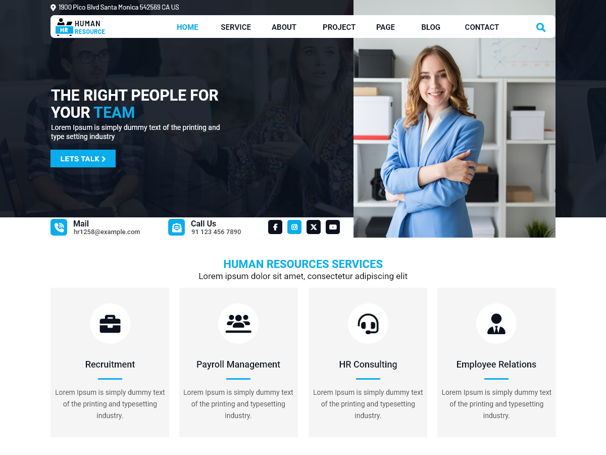 Free HR Management WordPress Theme