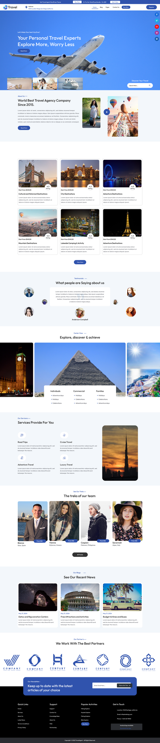 Travel Agent WordPress Theme